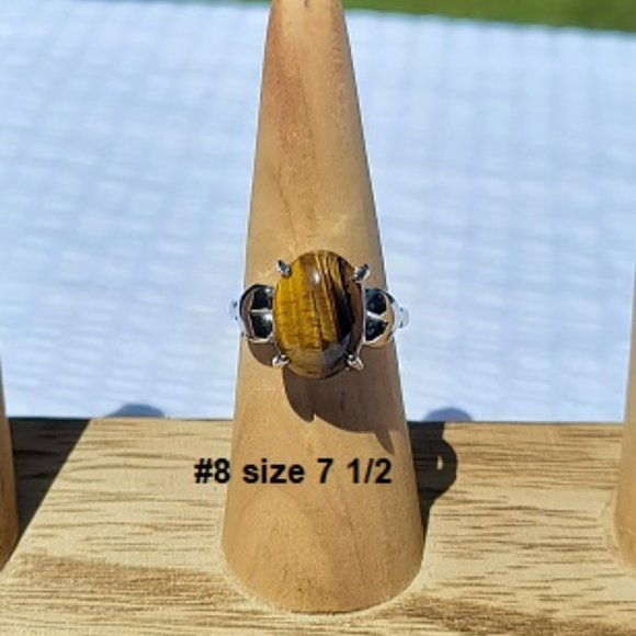 Tiger's Eye Gemstone Rings - Picture 8 of 9